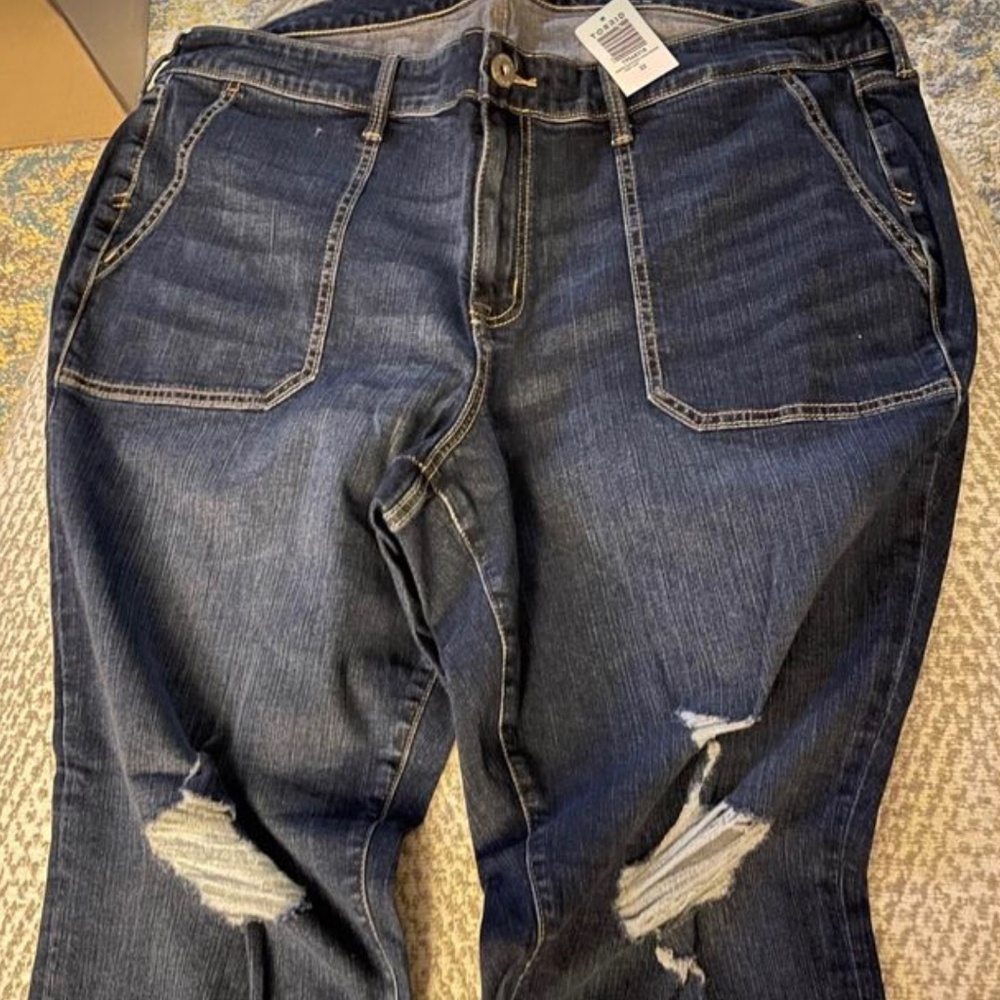 Plus Size Perfect Boyfriend Ankle Vintage Stretch Mid-Rise Jean